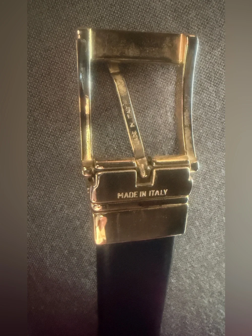 Vintage Yves Saint Laurent Gold Buckle Burgundy /Black Leather Belt Sz 36